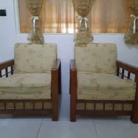 مبل راحتی ۷ نفره چوب و پارچه