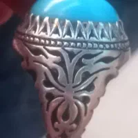 انگشتر فیروزه دست ساز زیبا استاد شاکری با وزن بالا