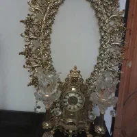 آینه شمعدان ساعت طلایی بسیار زیبا