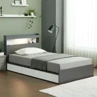 تخت خواب یک‌و‌نیم نفره کشودار. کفی‌دار. باکسدار