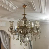 لوستر ۱۰ شاخه تمام برنج سنگین