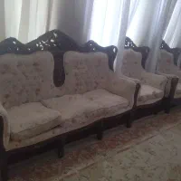 مبل سالم نه نفره منبت شده روکش مخملی