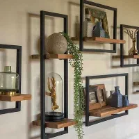 انواع قفسه و استند چوب-فلز|کتابخانه، شلف، قفسه‌های دیواری|دزفول, |دیوار