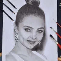 طراحی چهره سیاه قلم