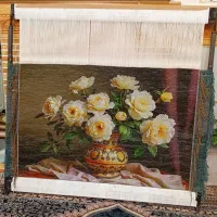 گلدان. تابلو فرش دستبافت|تابلو فرش|اقبالیه, |دیوار