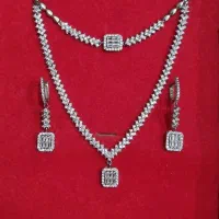 نیم‌ست نقره مدل جواهری نگین باگت|جواهرات|کرج, گوهردشت|دیوار