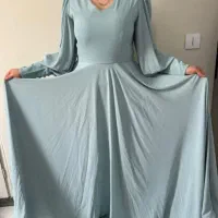 لباس مجلسی حریر سبزآبی سایز ۳۸-۴۰