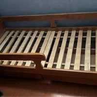 تخت نوجوان چوبی به همراه کفی چوبی