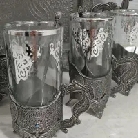 سینی سیلور همراه قندان استکان و قاشق چایخوری|ظروف سرو و پذیرایی|فردیس, قریشی|دیوار