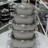 سرویس قابلمه ۱۰پارچه مربعی گرانیتی|ظروف پختوپز|بانه, |دیوار