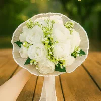 دسته گل عروس رز سفید ژیپسفولیا تور پلیسه|گل مصنوعی|تهران, بوستان ولایت|دیوار