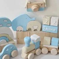 اسباب بازی چوبی آبی