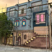 نقاشی مدارس ودیوارنویسی دیوار نویسی رنگ امیزی سوله