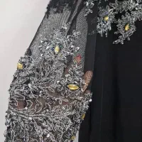 پیراهن مجلسی مشکی کارشده سایز 50