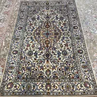 قالیچه دستبافت کرم کاشان