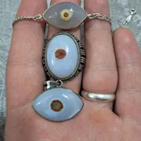 ست انگشتر گردنبند دستبند نقره سنگ طبیعی باباقوری