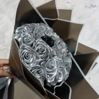 دسته گل رز روبانی