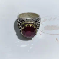 انگشتر نقره فیروزه و یاقوت سرخ دست ساز|جواهرات|صفادشت, |دیوار