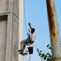 نصب توری،عایق بندی،ابندی با طناب،بدون داربست ضداب|خدمات پیشه و مهارت|بابل, |دیوار