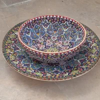 کاسه و بشقاب مینا کاری