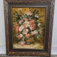 تابلوفرش گلدان ریشه ابریشم