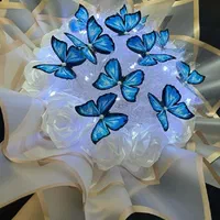 دسته گل پروانه ای و رز جاودان|گل مصنوعی|شیراز, ارم|دیوار