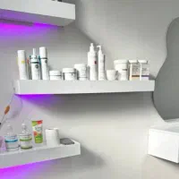 3 عدد شلف همراه با نور بنفش