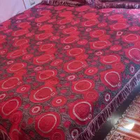 رو تختی دو نفره مخمل زرشکی