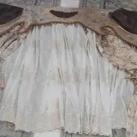 پرده حریر همراه با ساتن و نمد