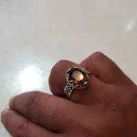 انگشتر رکاب رولکس نقره با سنگ سیترین کوارتز