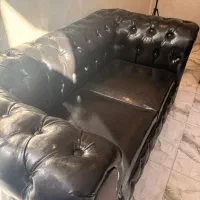 مبلمان نیم ست به همراه عسلی مشکی چرم|مبلمان خانگی و میز عسلی|قرچک, میرزائی شمالی|دیوار