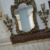 آیینه و شمعدان برنز اصل