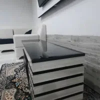 میز زیر تلویزیونی ام دی اف مدرن، در حدنو با ۲ کشو