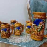 پارچ و لیوان سرامیکی دکوری ژاپن