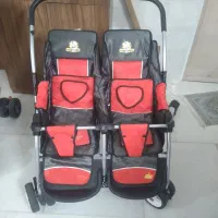 کالسکه با کیفیت دوقلوی خارجی happy baby درحد نو