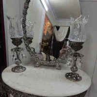 اینه شمعدان به همراه کنسول به رنگ نقره ای سیاه قلم|آینه|کاشان, شهرک امیرالمومنین|دیوار