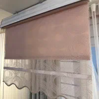 پرده دو مکانیزم صورتی طرح دایره دایره|پرده، رانر، رومیزی|ساری, |دیوار