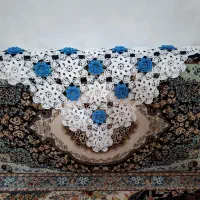 ست بافتنی عروس|پرده، رانر، رومیزی|قم, ناصردیوان|دیوار