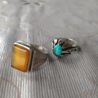 انگشتر شرف شمس و فیروزه آبی