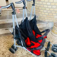 کالسکه دوقلو عصایی در حد نو|کالسکه و لوازم جانبی|اهواز, مجاهد|دیوار