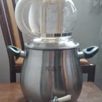 کتری رو گازی و قوری شیشه ای