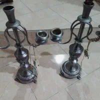 جفت شمعدان برنزی قدیمی