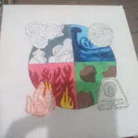 تابلو طرح چهار عنصر انیمیشن آواتار شبتاب و برجسته