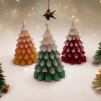شمع درخت کریسمس دست‌ساز،  شمع دکوری و مناسبتی