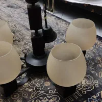 لوستر ۵ شعله چوب و فلز