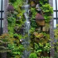 طراحی و اجرای آبنمای جنگل|گل و گیاه طبیعی|لواسان, |دیوار