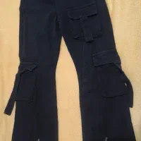 شلوار بگ کتان پایین بوت کات