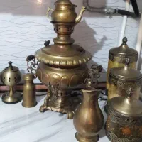 سرویس سماور ذغالی برنجی