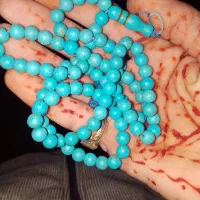 تسبیح۱۰۱تایی فیروزه ای آکومدل D89 ویک انگشتر اطیقه|زیورآلات و اکسسوری|خاش, |دیوار