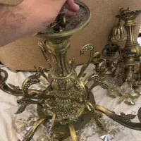 فروش لوستر آب کاری شده فوق سنگین برنز نیست|لوستر و چراغ آویز|رباطکریم, رباطکریم|دیوار